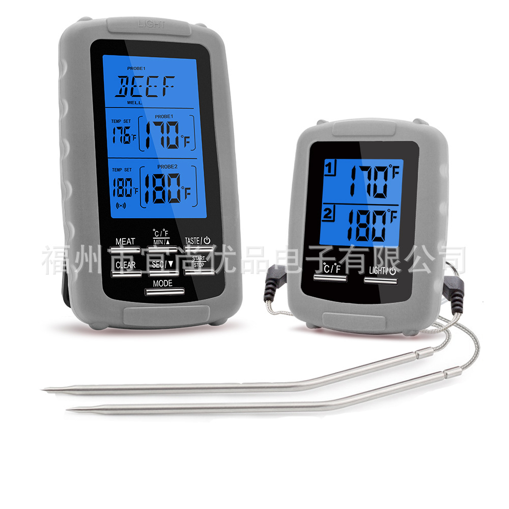 New Kitchen Food BBQ Thermometer Wireless Dual Channel Digital Monitoring Thermometer