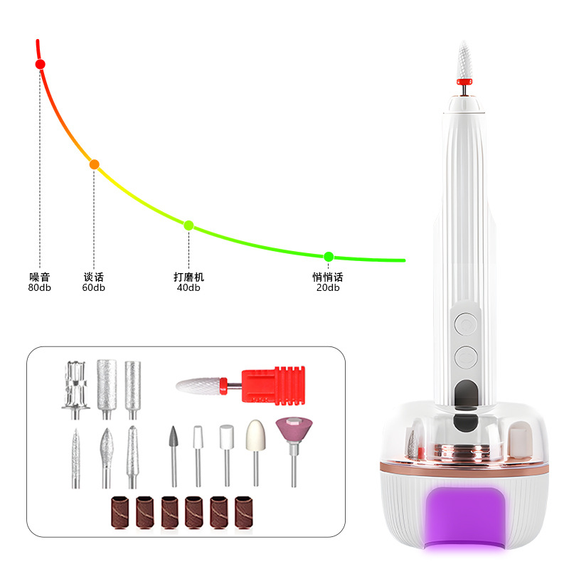 Three-in-One Multi-Functional Portable High-Speed Dead Skin Removal Electric Nail Grinder Non-Black Hands Purple Light Nail Lamp