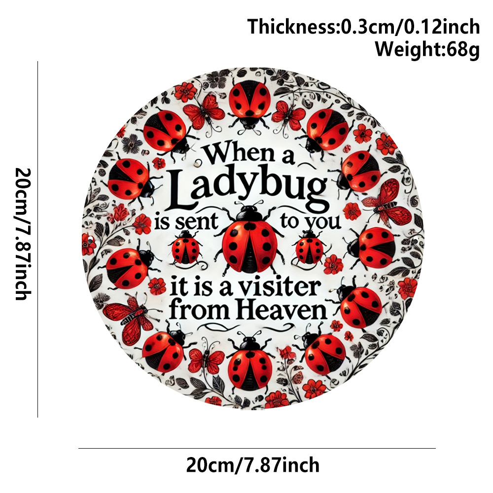 20*20*0.3cm · 木质昆虫挂牌 瓢虫标语