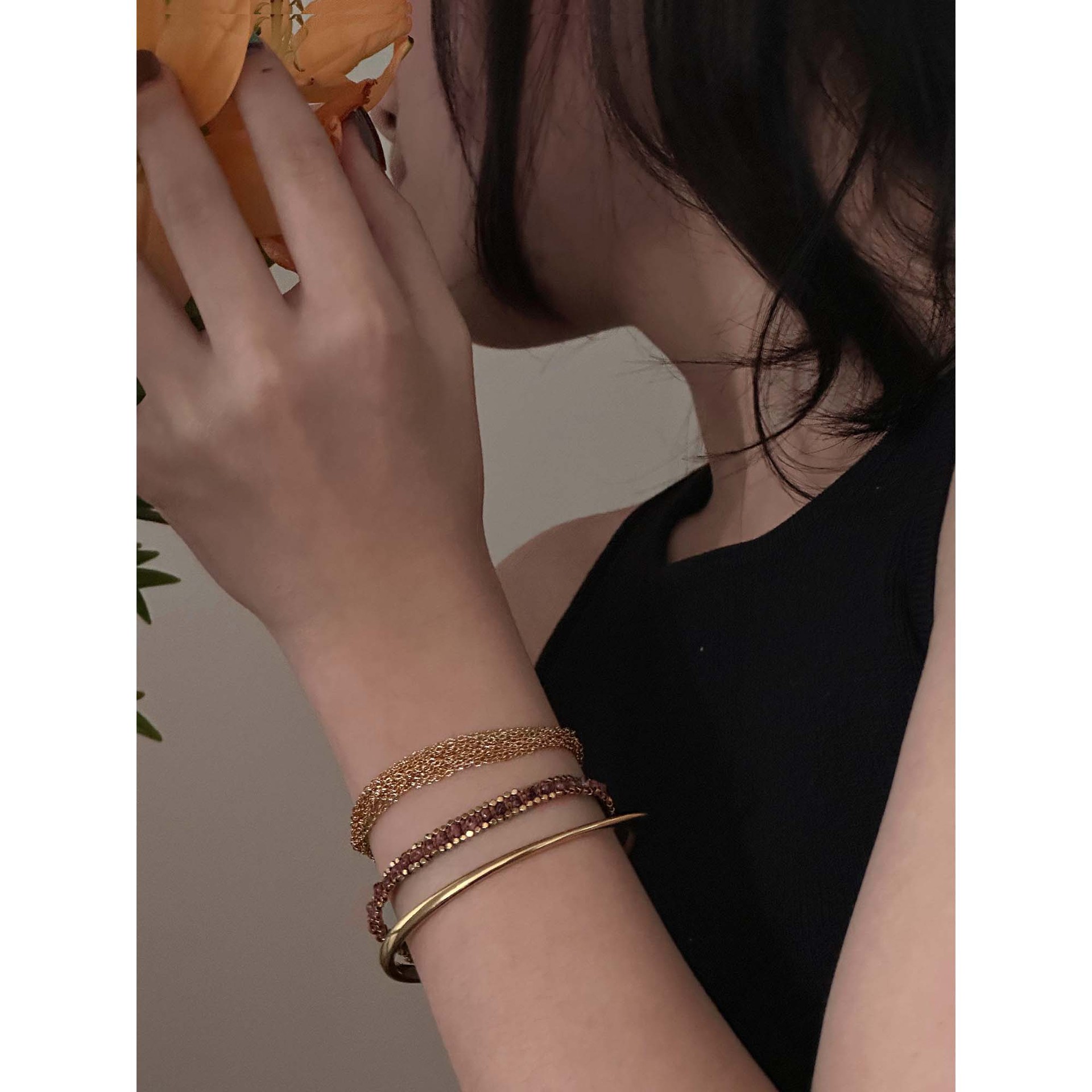 301 South France Workshop Tourmaline Bracelet Color Stable Sweat-resistant Medieval Inheritance Weaving Technique Women m7-14h1-9