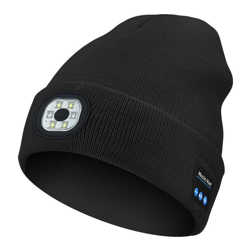 Wireless Bluetooth Headset LED Lamp Hat Night Running Lighting Red Blue Flashing Warning Light Hat Outdoor Night Running