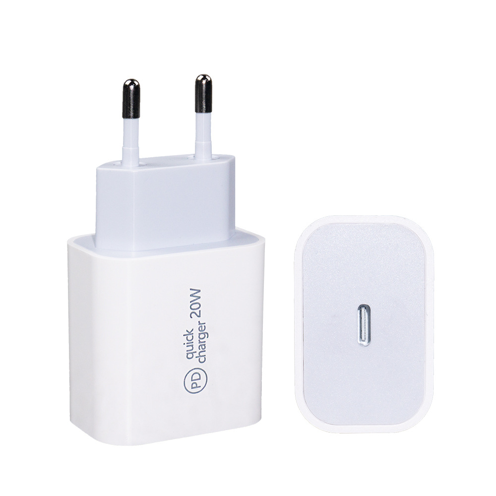 European Standard PD20W Fast Charging Head Charger Set Dual Port USB-C Compatible with Apple Huawei Xiaomi CE Certified