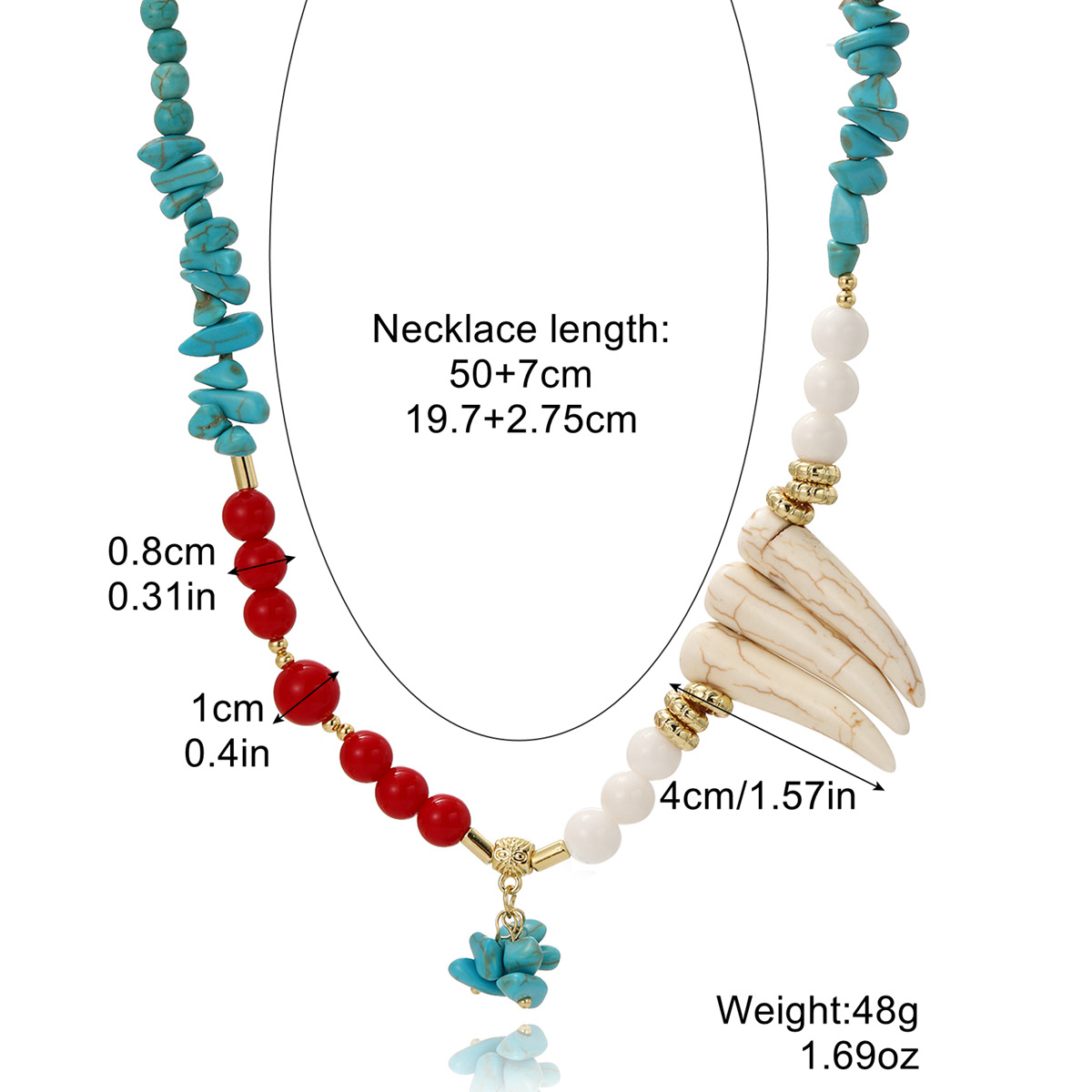 Necklace turquoise necklace Bohemian ethnic style turquoise necklace women