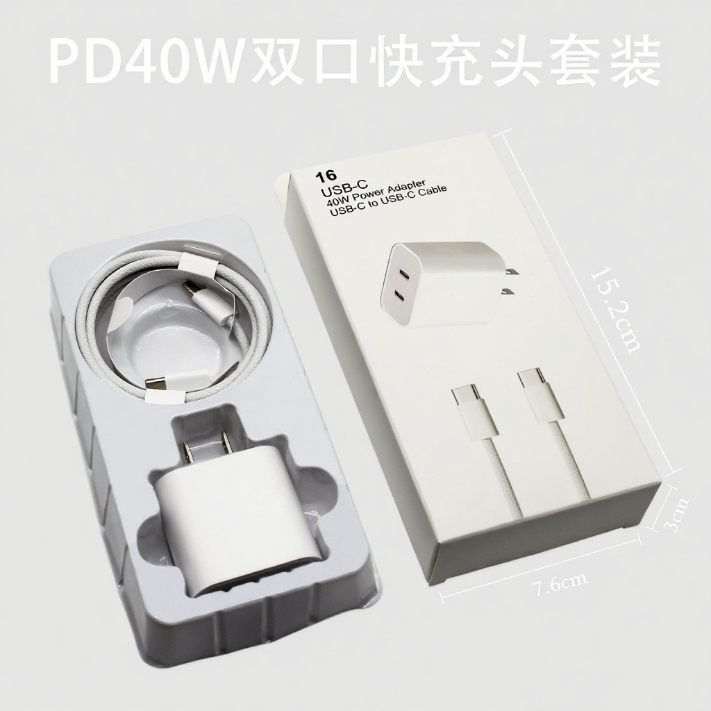 盒装 · PD40W【双C口+编织双C线】套装