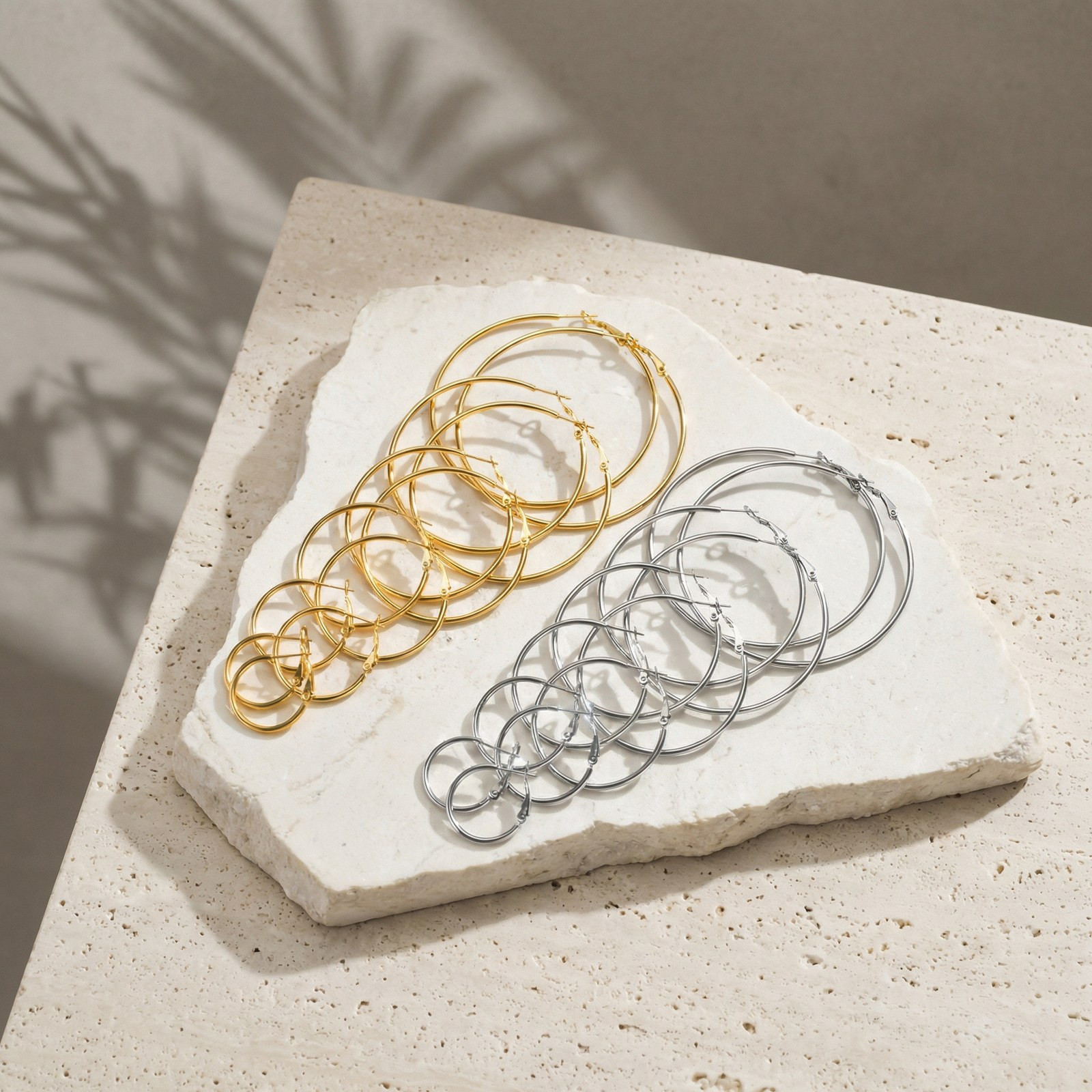 Stainless Steel Circle Earrings Exaggerated Thin Coil Large Ear Jewelry Titanium Steel Women's Accessories