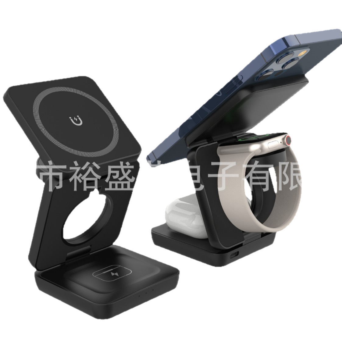 Magnetic Wireless Charger 3-in-1 Foldable for Apple Huawei Wireless Fast Charging Phone Stand