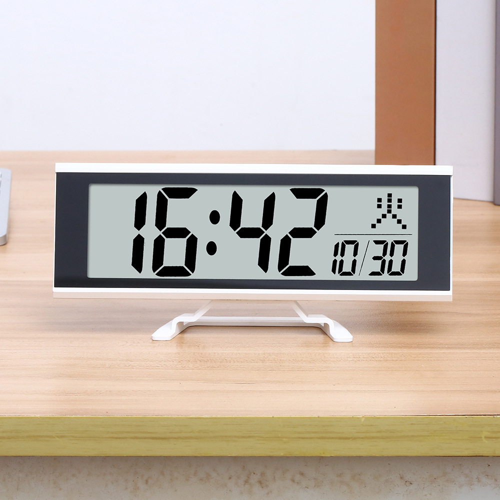 LCD radio-controlled clock, Japanese automatic time-setting radio-controlled clock, desktop silent snooze electronic alarm clock, electronic clock