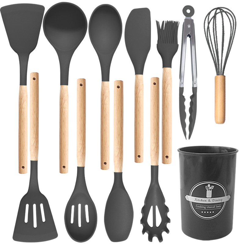 Silicone Spatula and Soup Spoon 12-Piece Set Non-Stick Silicone Spatula Food Grade Silicone Kitchenware Set