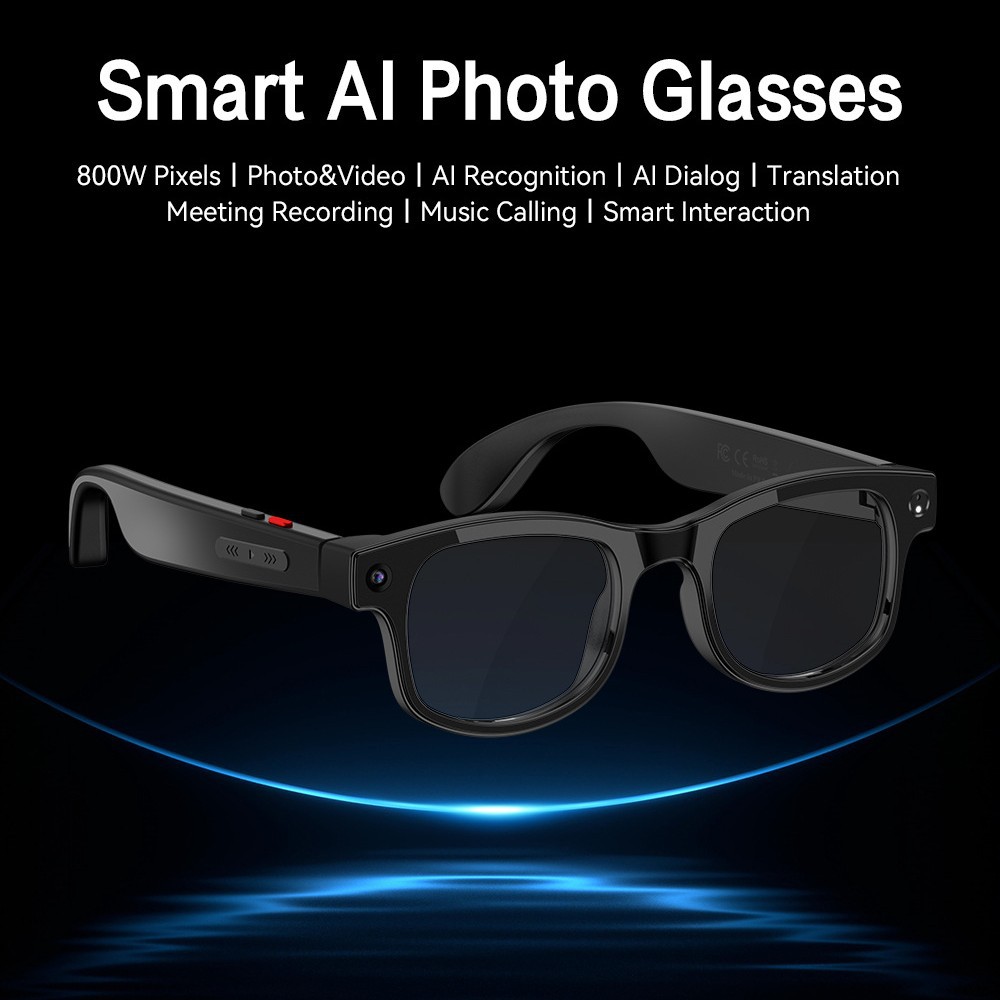 AIMB-G2pro Smart Glasses 1080p Anti-shake 8MP Video Call AI Translation Glasses Outdoor Sunglasses