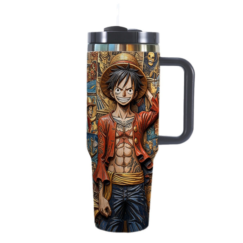 40oz stanley ice霸 cup ONEPIECE Luffy embossed printed One Piece car cup