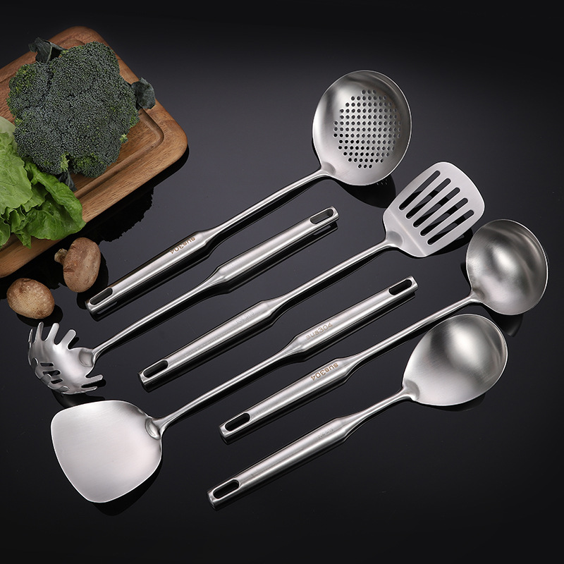 304 stainless steel kitchenware, thickened kitchen tools, household spatula, slotted spoon, soup spoon, frying spatula, noodle scoop, cooking utensils