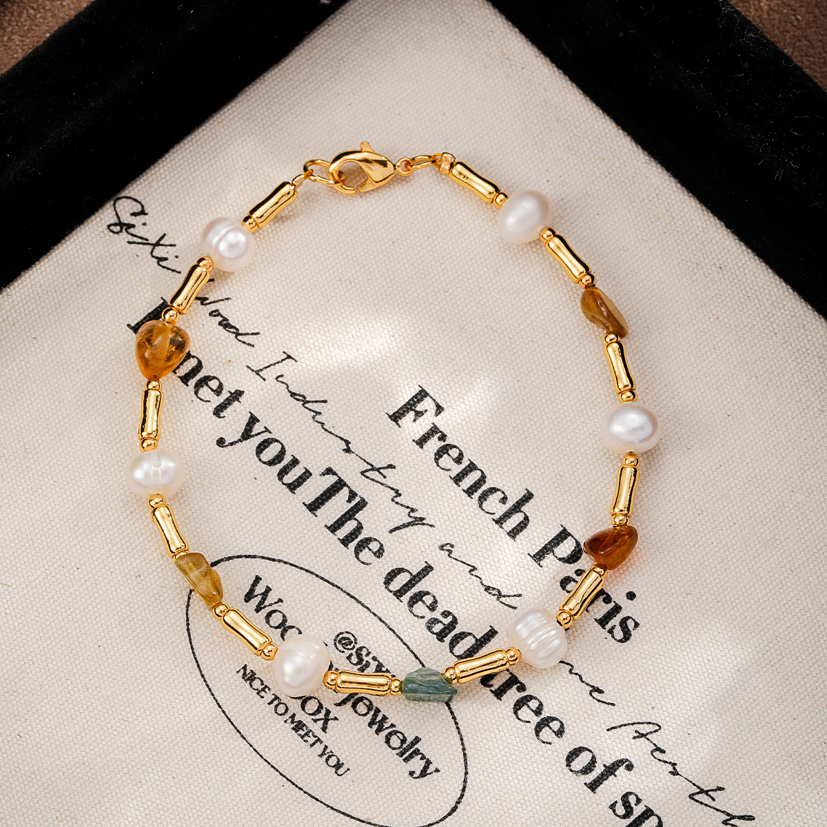 NALA Drip Oil Flower Pearl Bracelet Women Bracelet Women Fresh Sweet Bracelet