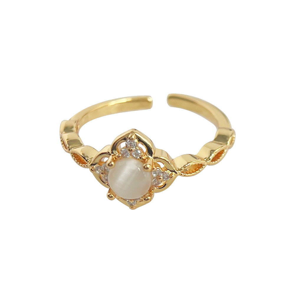 Vintage Retro Heavy Craft Colored Gem Zircon Ring Collection Adjustable Index Ring
