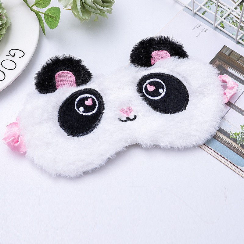 New cartoon cute plush eye care sleep eye mask, cute cat anime design, ice compress eye mask