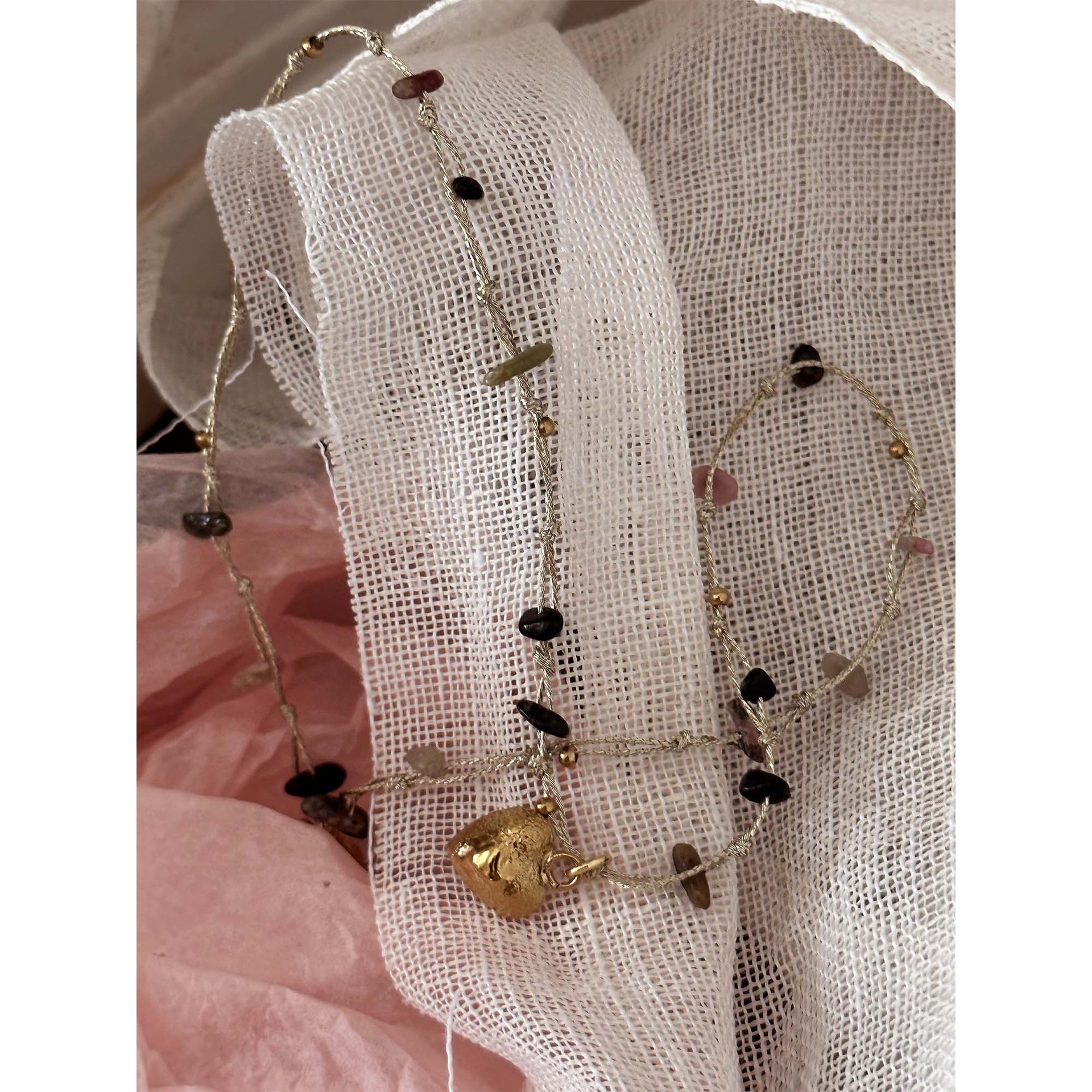 301 South France Handcraft Workshop Hand String Beaded Necklace 24 Early Autumn Heart Shape Necklace Women y6-11