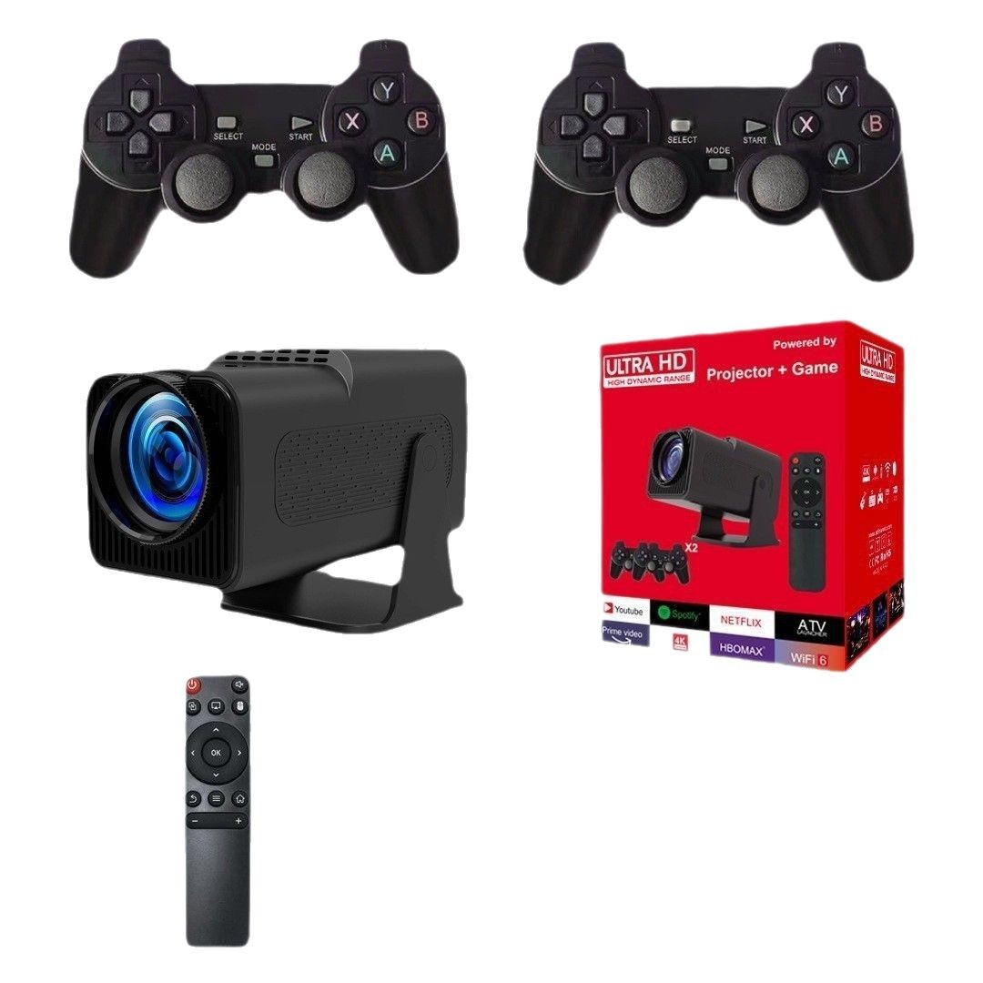HY320pro Projector Android WiFi Game Controller Set F600 HD Portable Projector