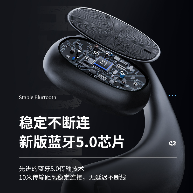 Private Mold TWS Bluetooth Earphones In-Ear-Free Wireless Bone Conduction Earphones Huaqiangbei Hanging Ear Type