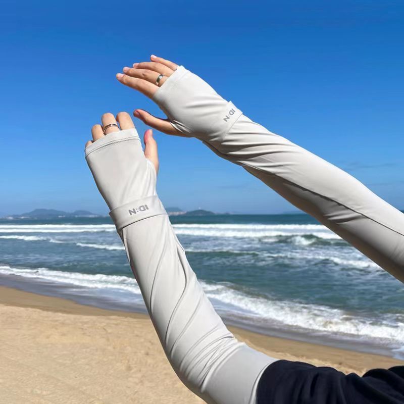 Men's Large Size Sun Protection Ice Sleeves Summer Loose UV Protection Ice Silk Arm Sleeves Outdoor Cycling Driving Arm Protection Sleeves
