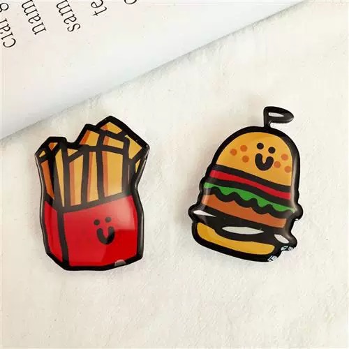 New Cartoon Phone Stand Banana Fries Resin Acrylic Phone Airbag Stand Custom Logo Digital