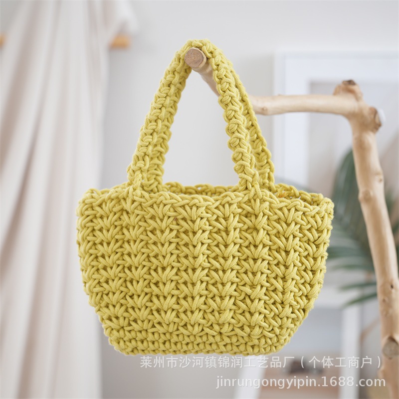 Summer popular crochet handbag, new woven basket bag, mobile phone bag, mini handbag