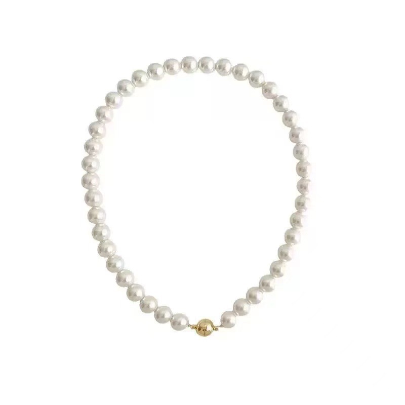 Magnetic clasp pearl necklace for women niche collarbone chain simple neck chain