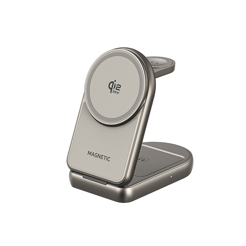 Wireless Charger Electronics New Product Qi2.2 Magnetic Foldable 3-in-1 Wireless Charger Fast 25W