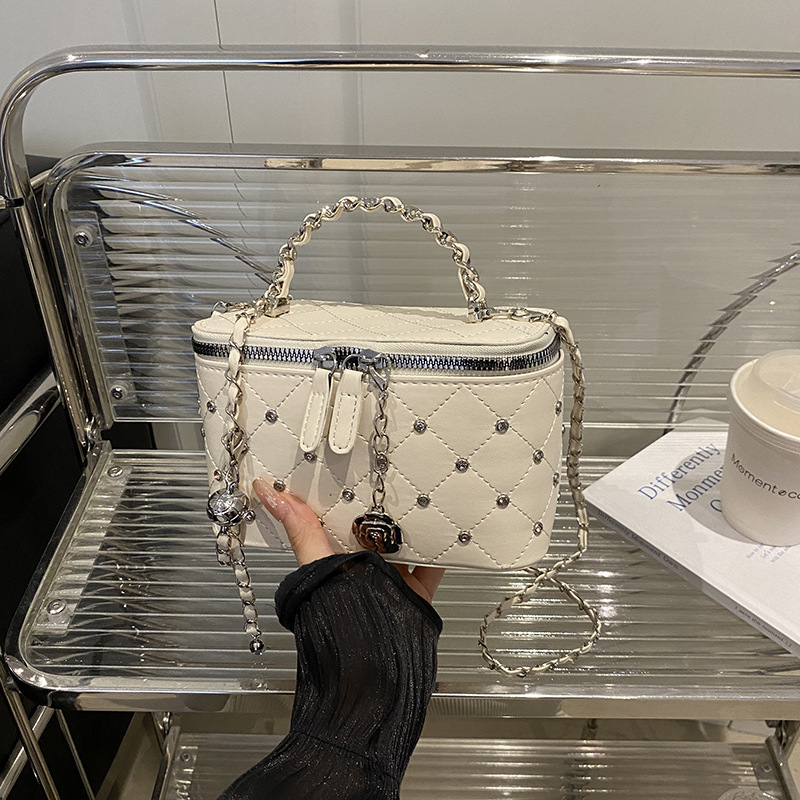 Diamond Grid Chain Small Bags Women 2025 New Rhinestone Box Bags Shoulder Crossbody Bags