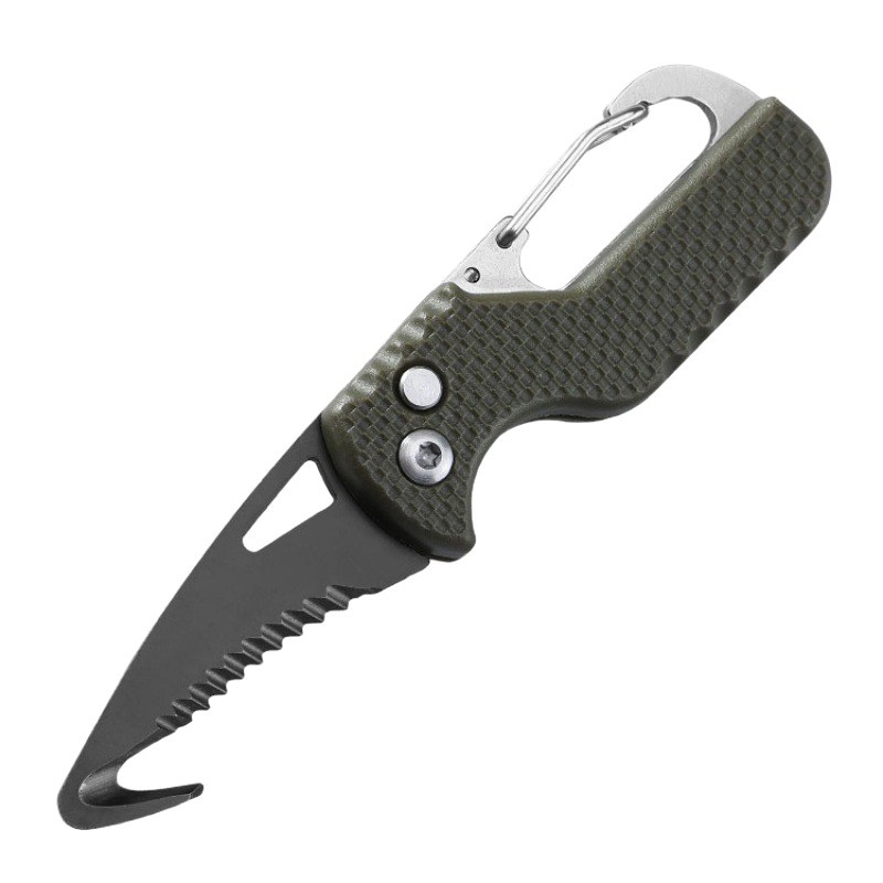 Portable multifunctional express package opening knife keychain serrated hook pocket opening tool mini box opener