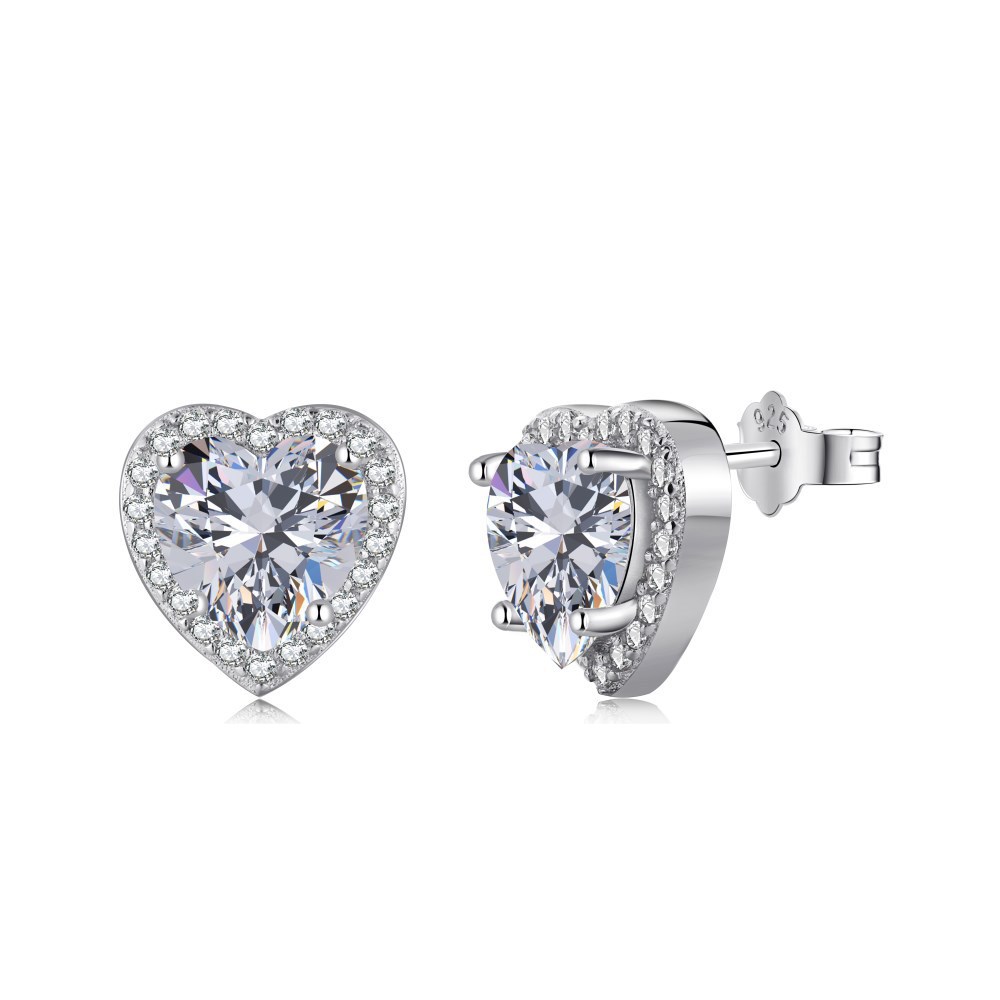 S925 sterling silver ear studs for women, small high-carbon diamond 5A grade zircon earrings ear accessories