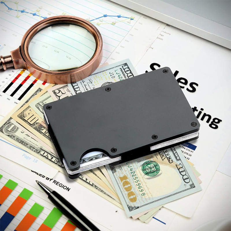Exclusive Aluminum Alloy Metal Wallet RFID Anti-theft Card Holder Card Sleeve Ultra-thin Metal Money Clip