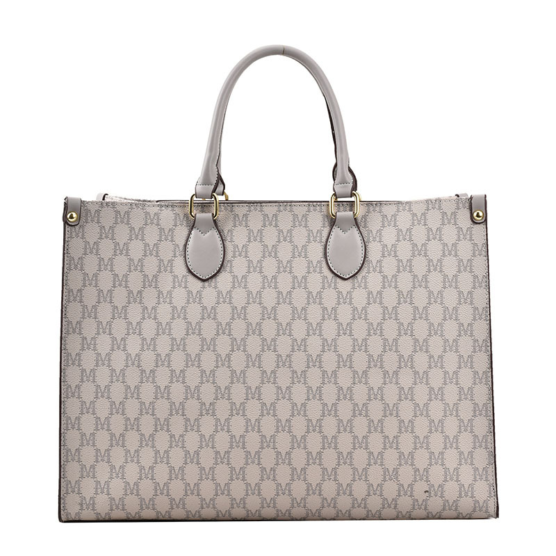 L large capacity women's shoulder bag large tote bag old flower letter tote bag PU commuting handbag women