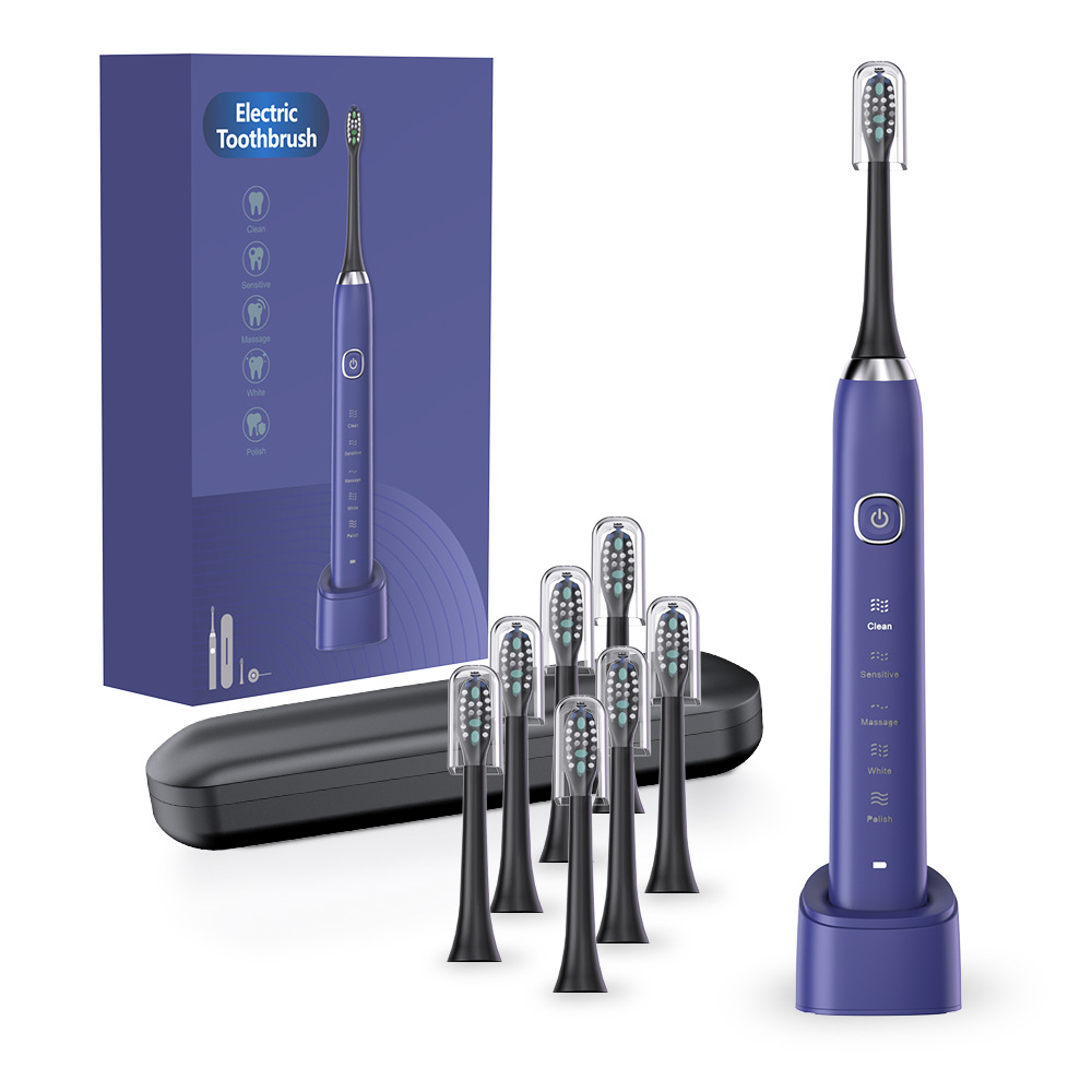8-head electric toothbrush for adults, rechargeable soft bristle electric toothbrush with magnetic levitation