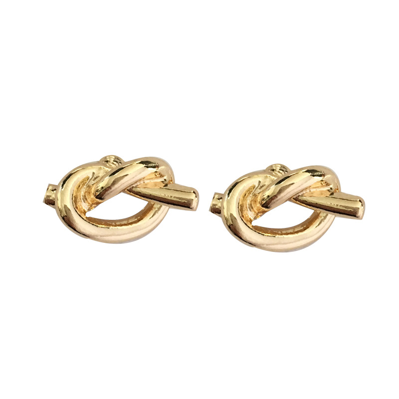 S925 silver needle knot design ear studs simple hollow earrings small new ear accessories 6288