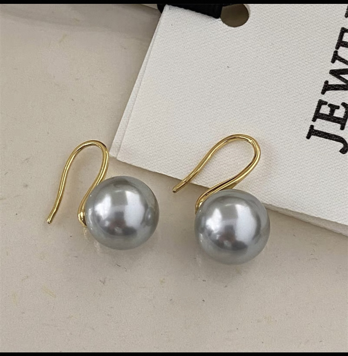 金色1409灰色贝珠圆珠（10MM）不可刮皮