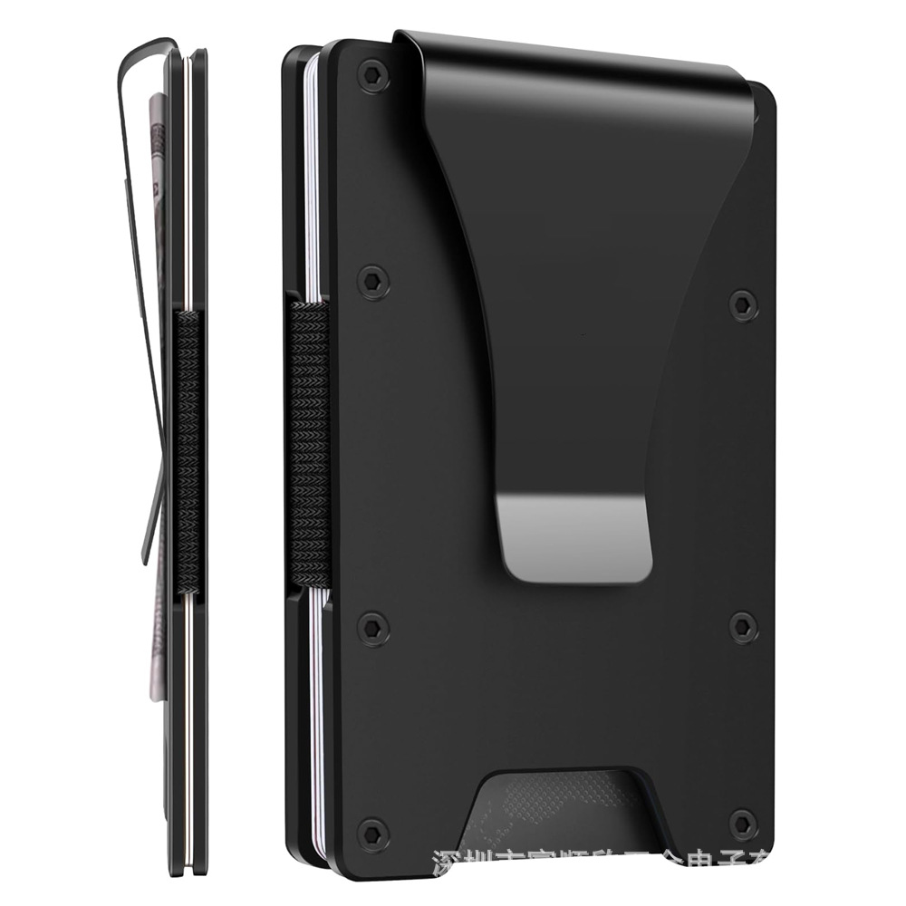 New Aluminum Alloy Metal Card Holder Carbon Fiber Wallet Money Clip RFID Metal Card Clip Blocking Technology