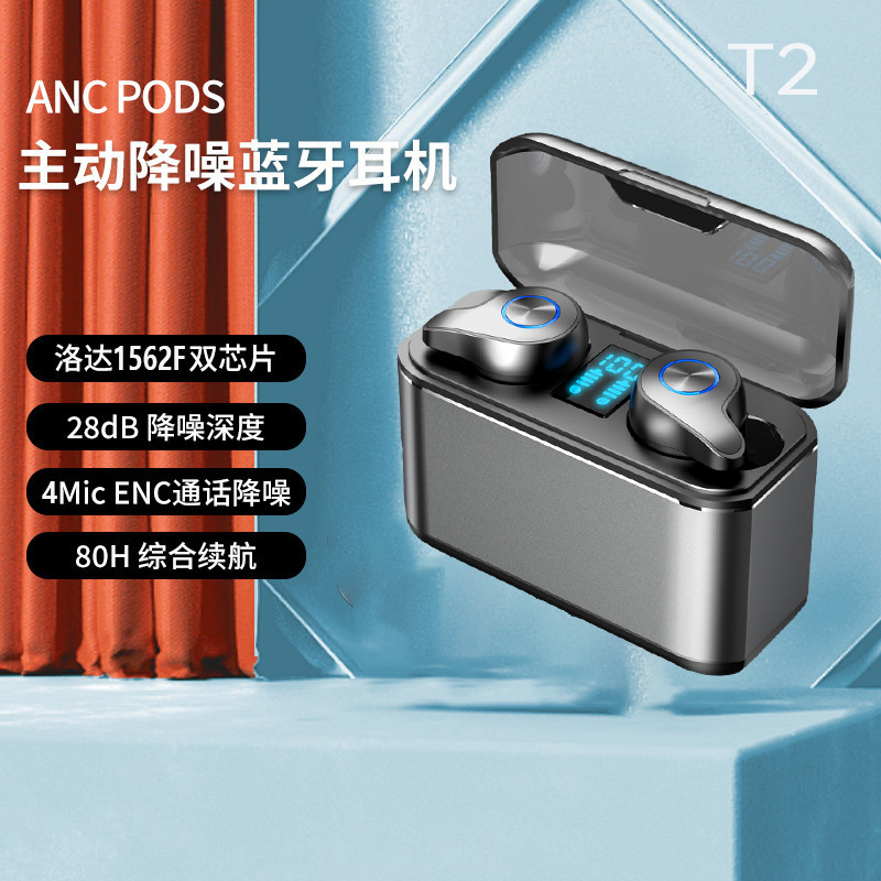F9 Luoda chip wireless TWS high-quality Bluetooth earphone ANC active noise reduction ENC call long battery life in-ear