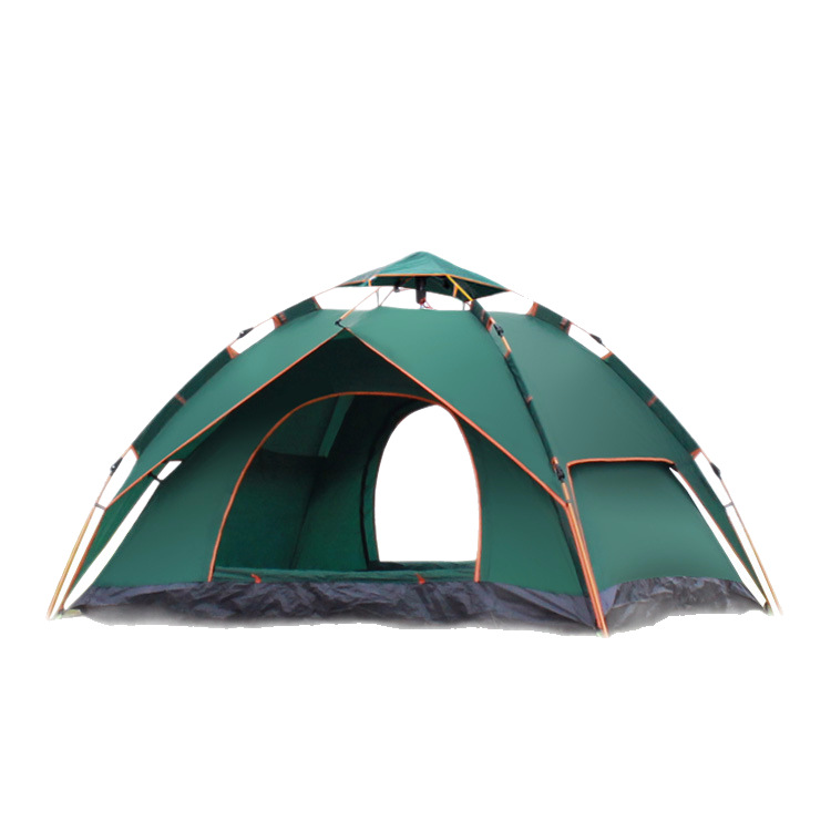 Tent outdoor quick-open automatic tent 3-4 person, sun-proof rain-proof true double-layer beach camping tent