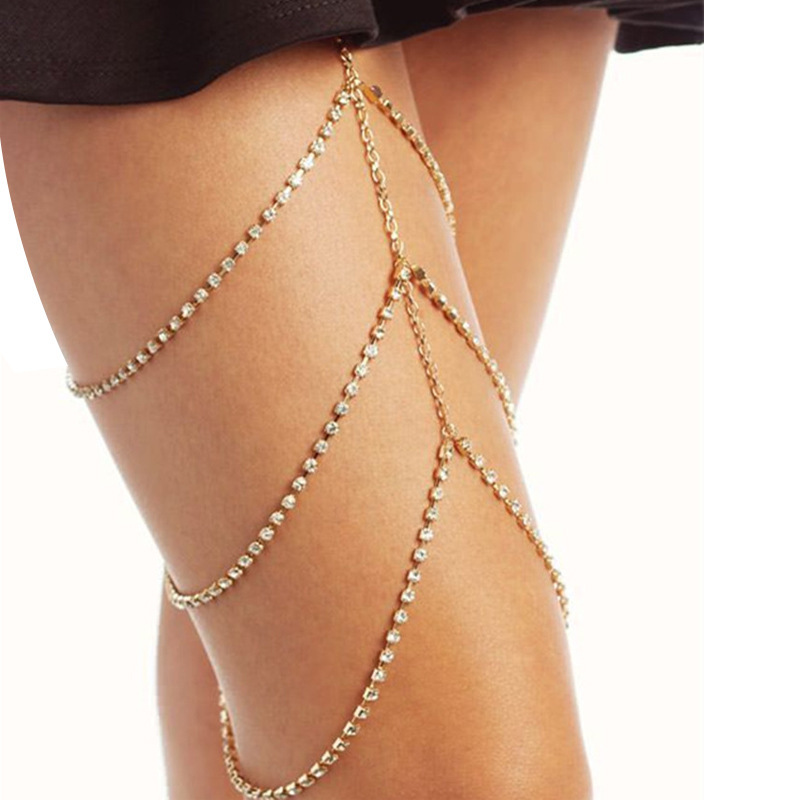 Exaggerated Simple Multi-Layer Pearl Chain Leg Chain Long Leg Chain Accessories