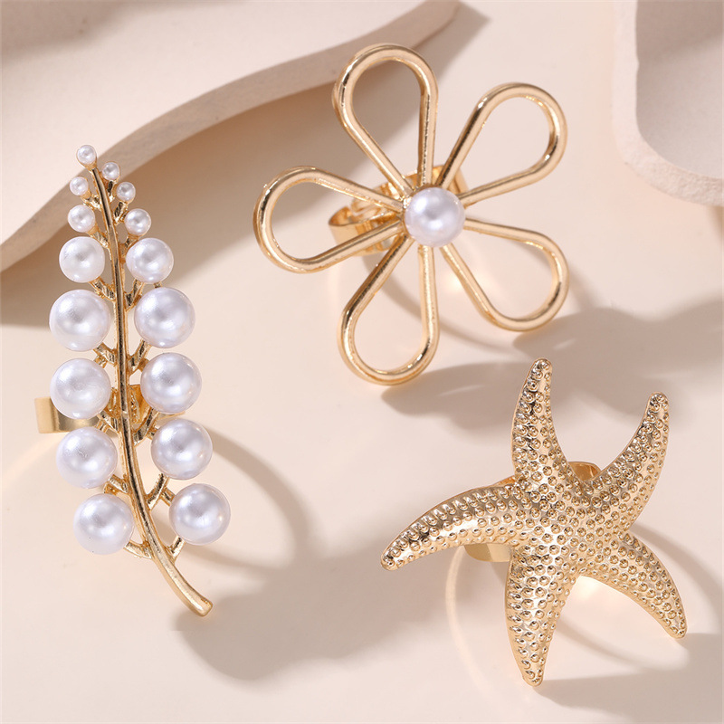 RZ0827 Exaggerated Metal Women's Ring Summer Ocean Style Vacation Season Women's Ring Hoop Accessory
