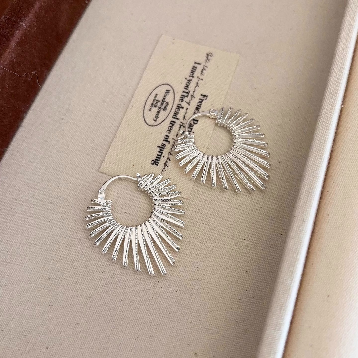 Line Heart Ear Cuff Real Gold Electroplated Exaggerated Sunflower Earrings