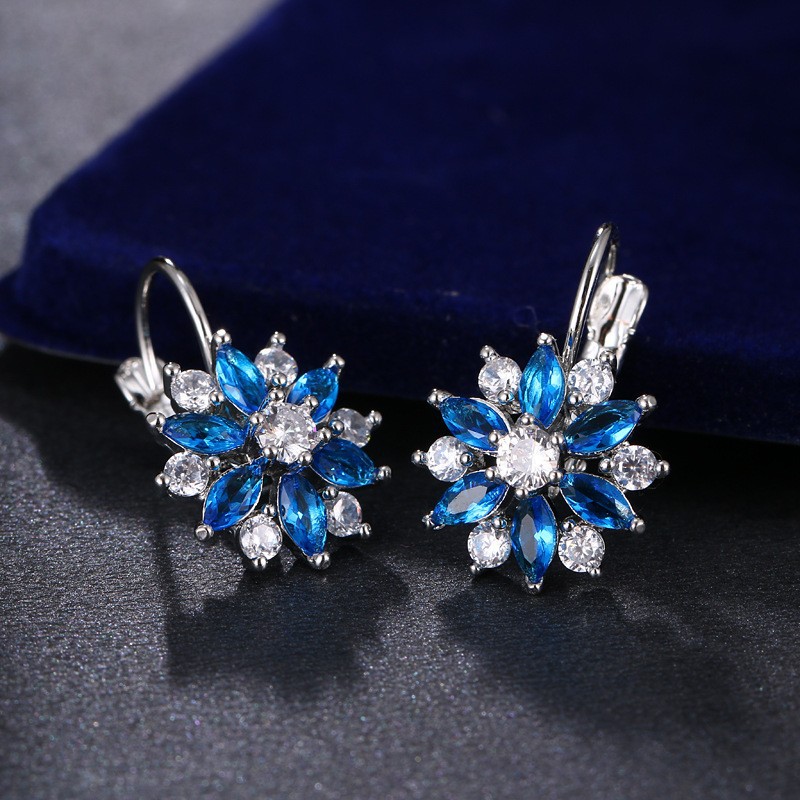 Dark night accessories ear cuffs, AAA colorful flower zirconia stud earrings, earrings, ornaments