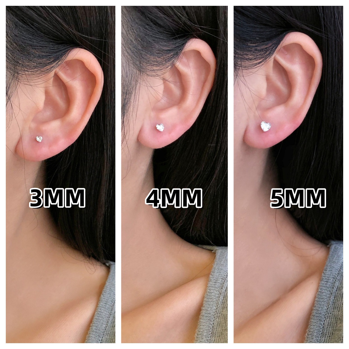 S925 sterling silver ear studs for women, small high-carbon diamond 5A grade zircon earrings ear accessories