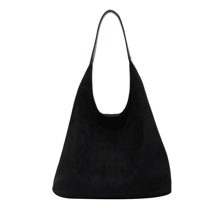 Leisure commuting large capacity bag women's 2024 new autumn winter deerskin velvet tote bag niche single shoulder bag
