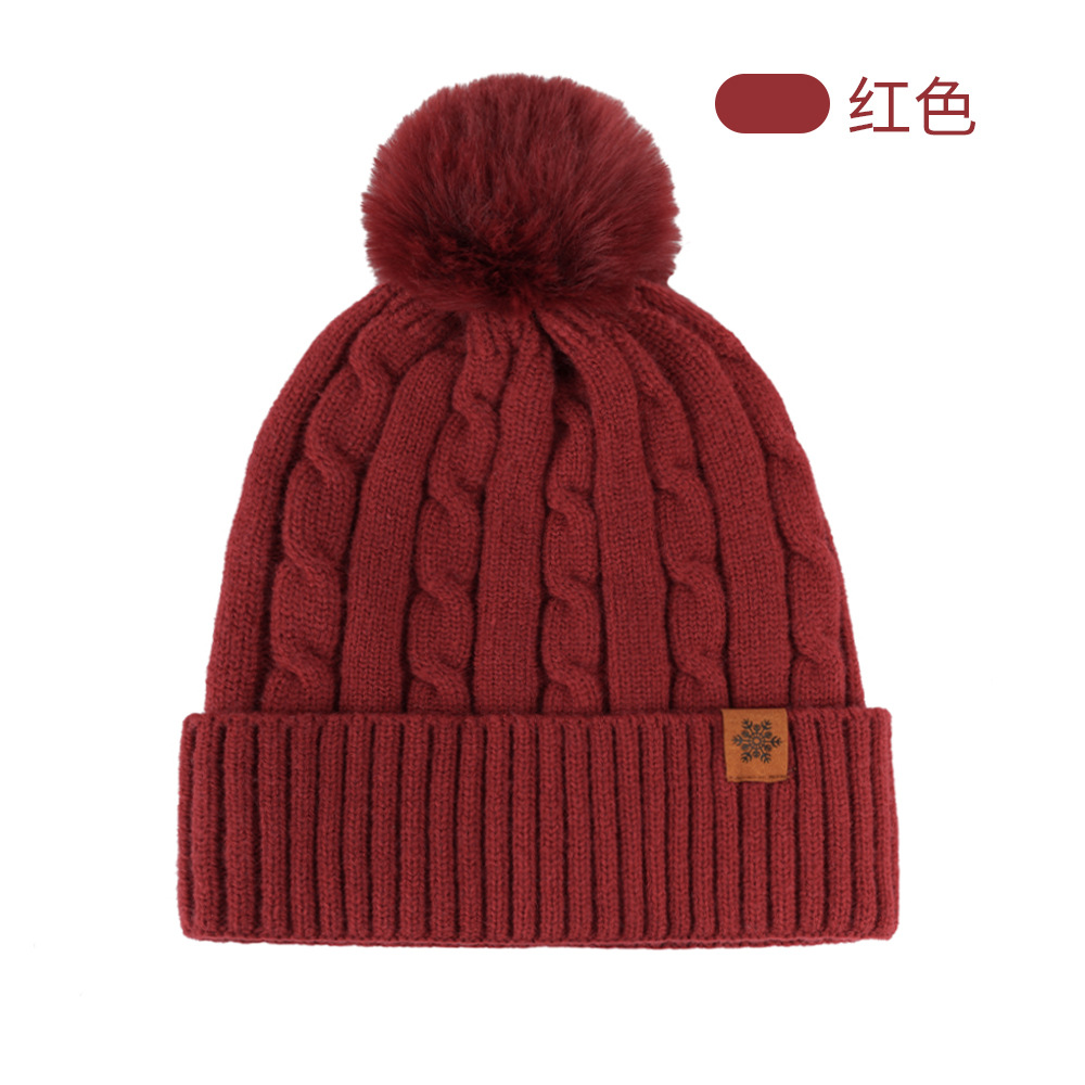 Knitted Hat Autumn Winter Women's Cold-Proof Warm Earflap Solid Color Outdoor Warm Earflap Hat