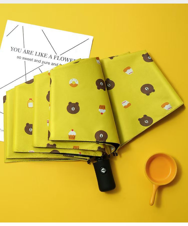 Custom Bear Automatic Sunscreen Umbrella Conference Gift Umbrella Logo Printing Corporate Procurement