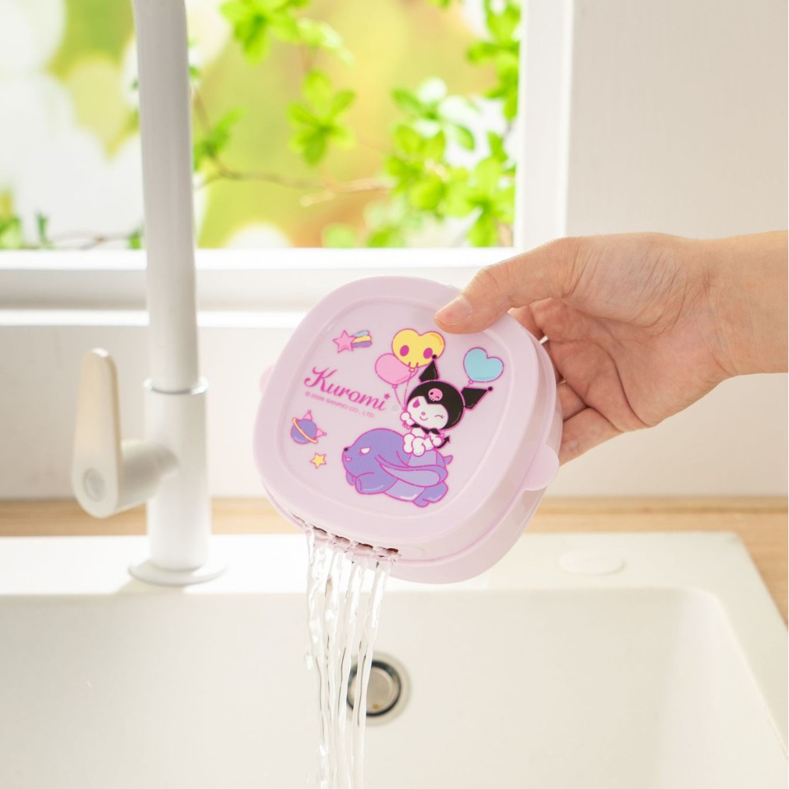 Sanrio Official Mini Fruit Draining Box Portable Outdoor Food-Grade Storage Box Fresh Fruit Basket Draining and Washing Box