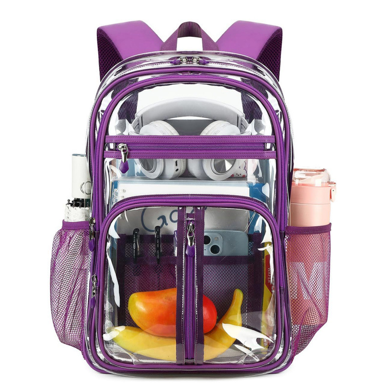 2026 New Transparent Backpack Men's Women's Student School Bag Large Capacity TPU Waterproof Multifunctional Backpack Casual