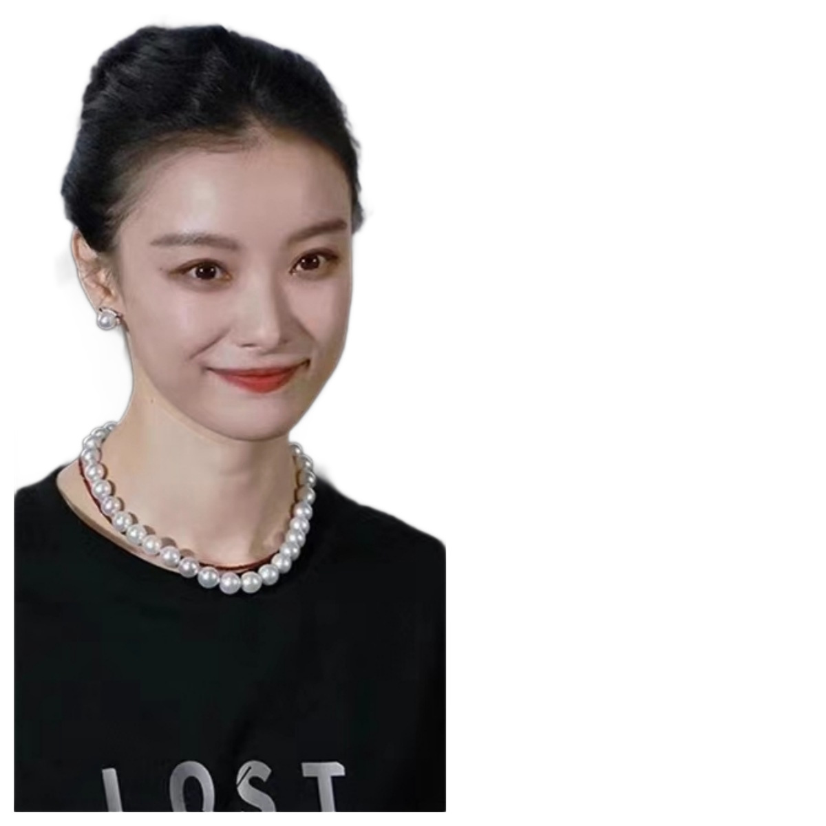 Round strong light pearl necklace for women yuanbao buckle collarbone chain 2025 new