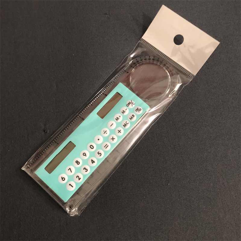 Magnifying Glass Scale Calculator Mini 8-Digit Solar Student Stationery Ultra-Thin Portable Gift Computer