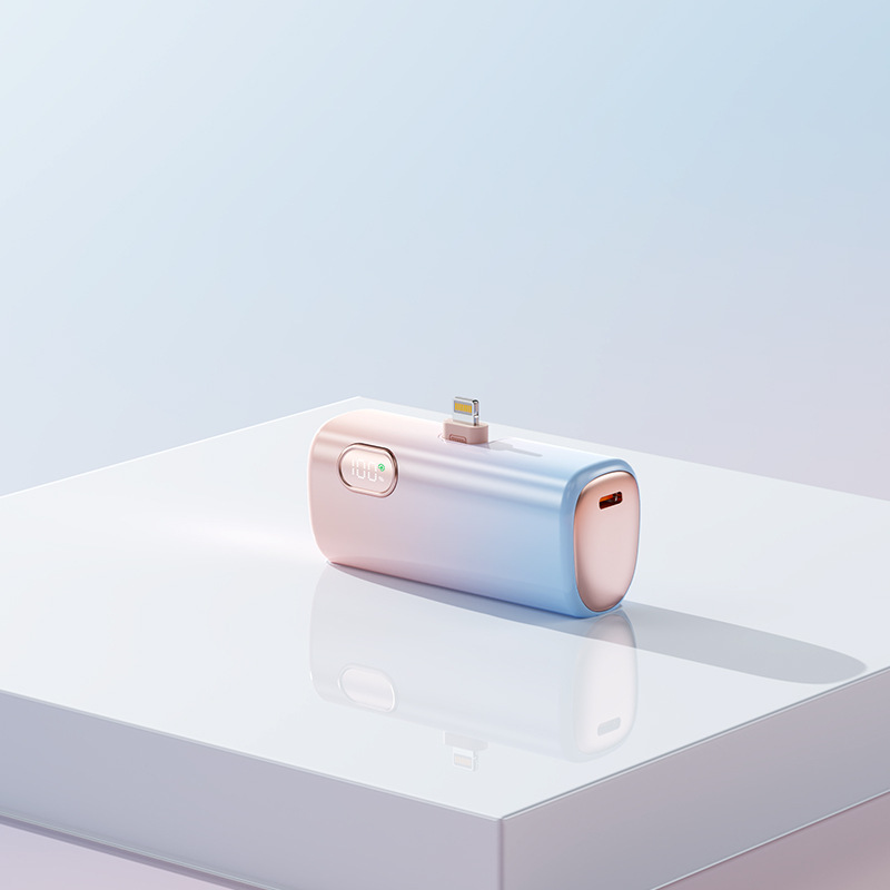 Outdoor 3C Foldable Charging Power Bank Cable Plug Capsule 5000mAh Portable Pocket Mobile Power Supply